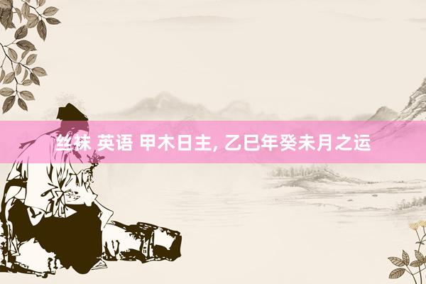 丝袜 英语 甲木日主， 乙巳年癸未月之运